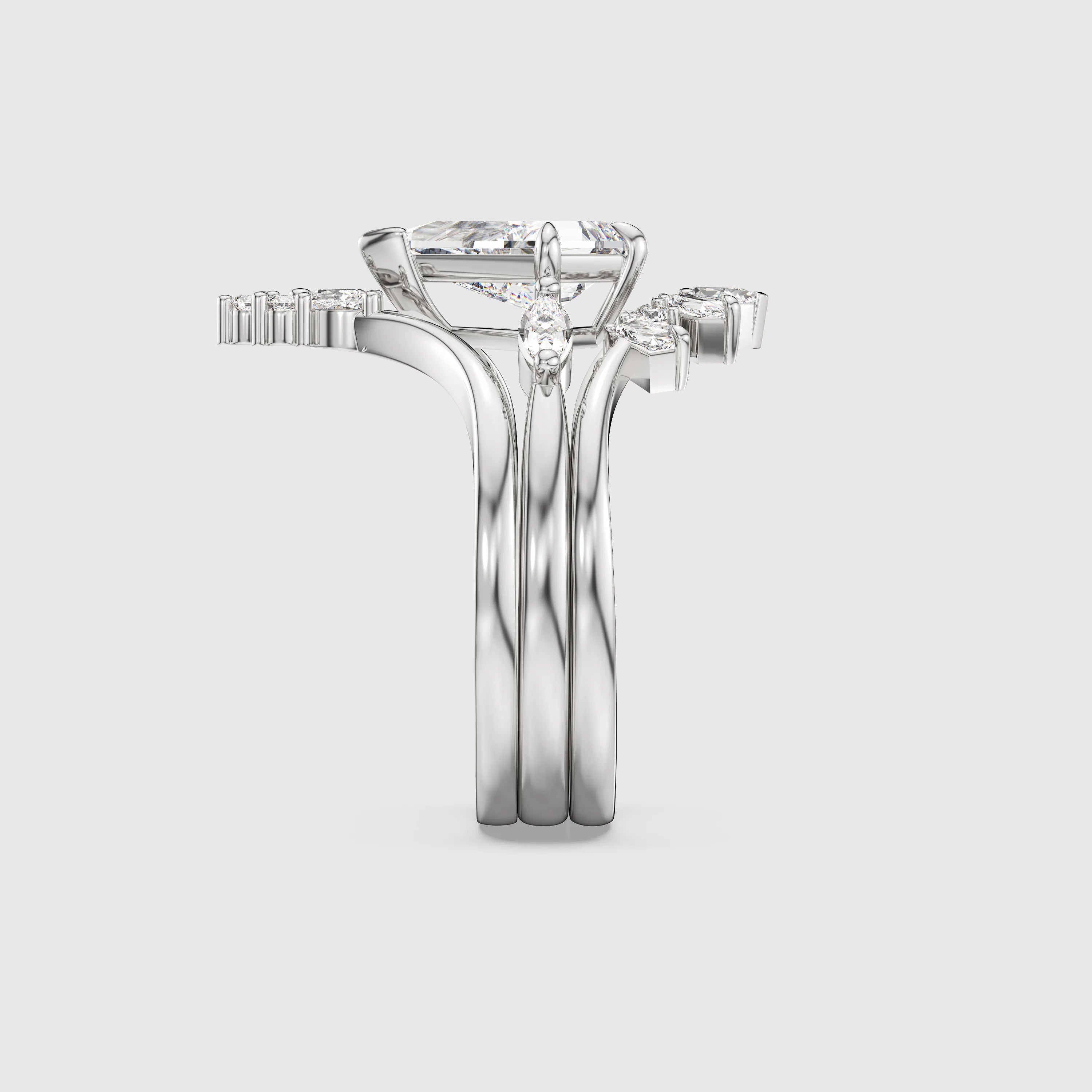 NEXUS Kite Cut Lab Diamond Eternal Radiance Bridal Set 3PCs