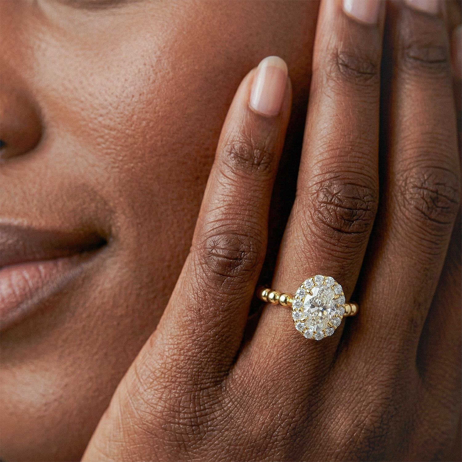 Radiant Bubble| Halo Oval Lab Diamond Ring 1-3ct