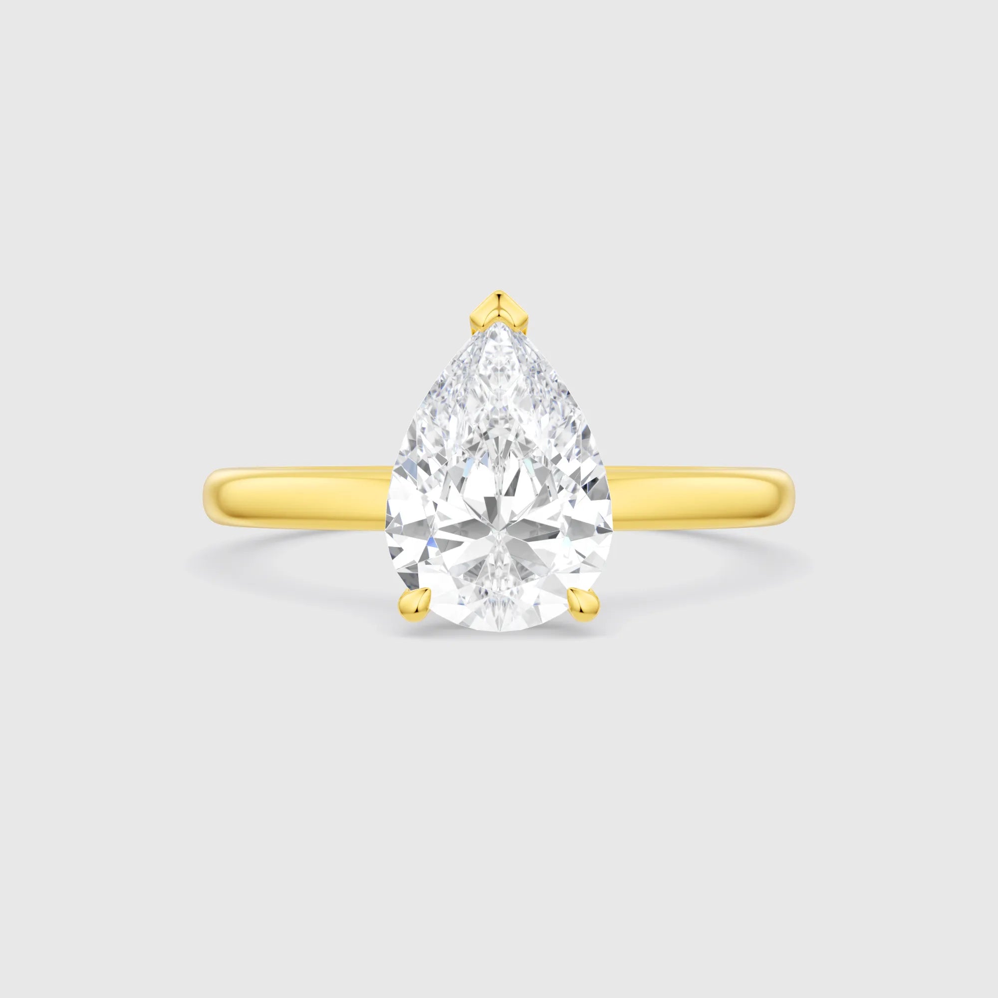 Pear-Shaped Lab-Grown Diamond Solitaire Engagement Ring