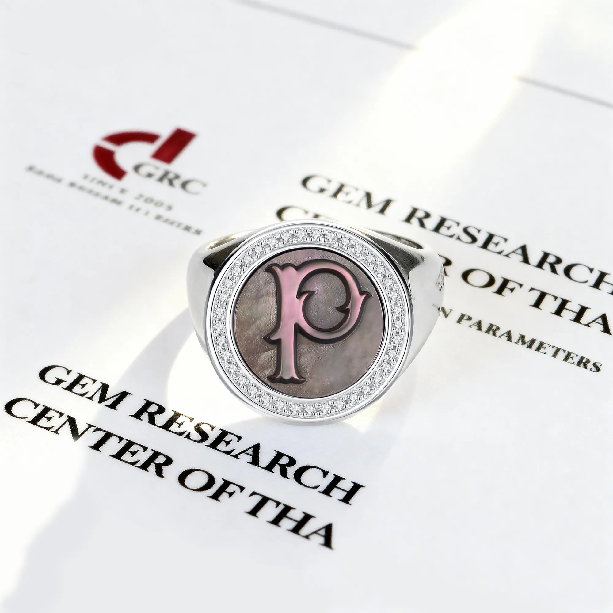 Custom Vintage Signet Alphabet Ring丨Initial P