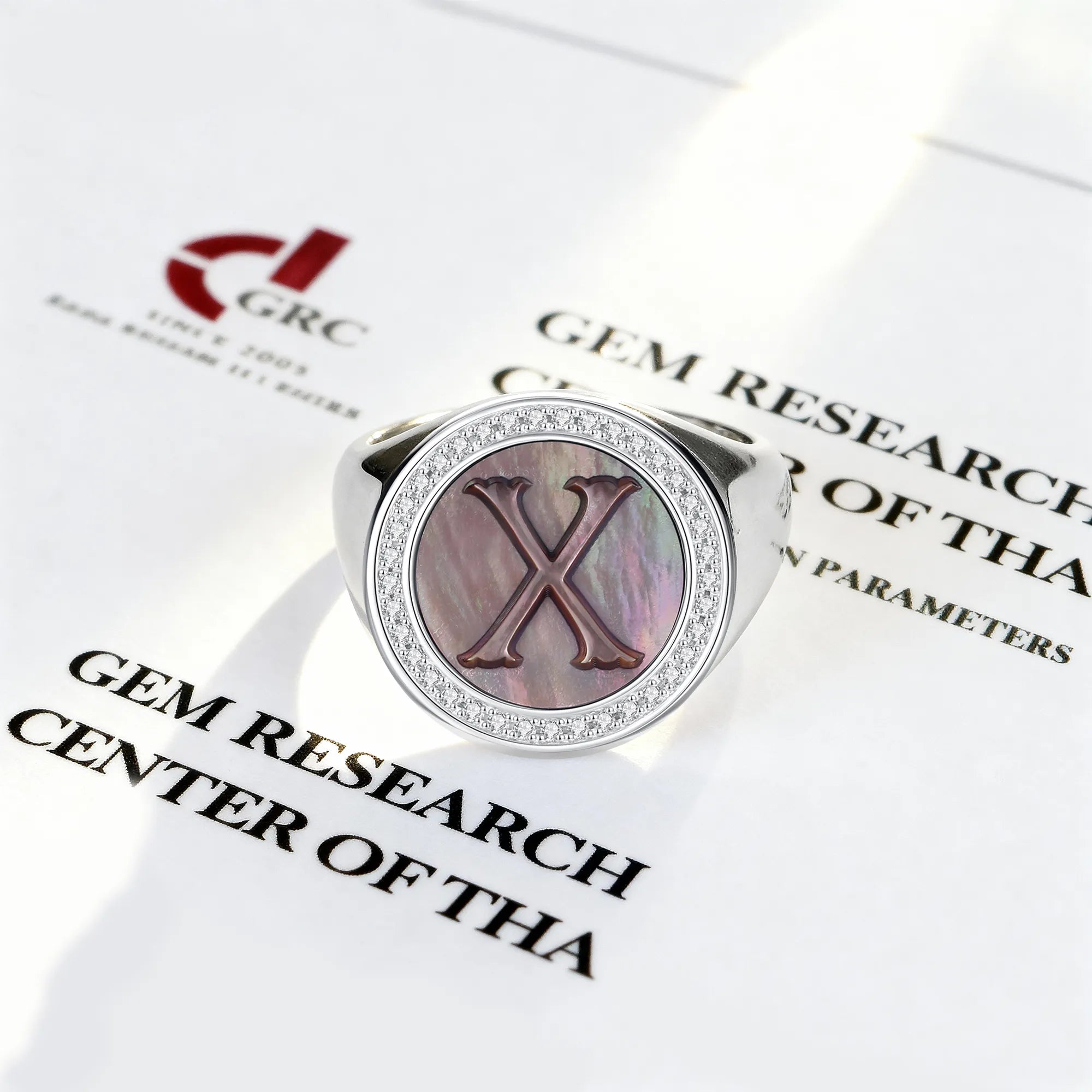 Custom Vintage Signet Alphabet Ring丨Initial X