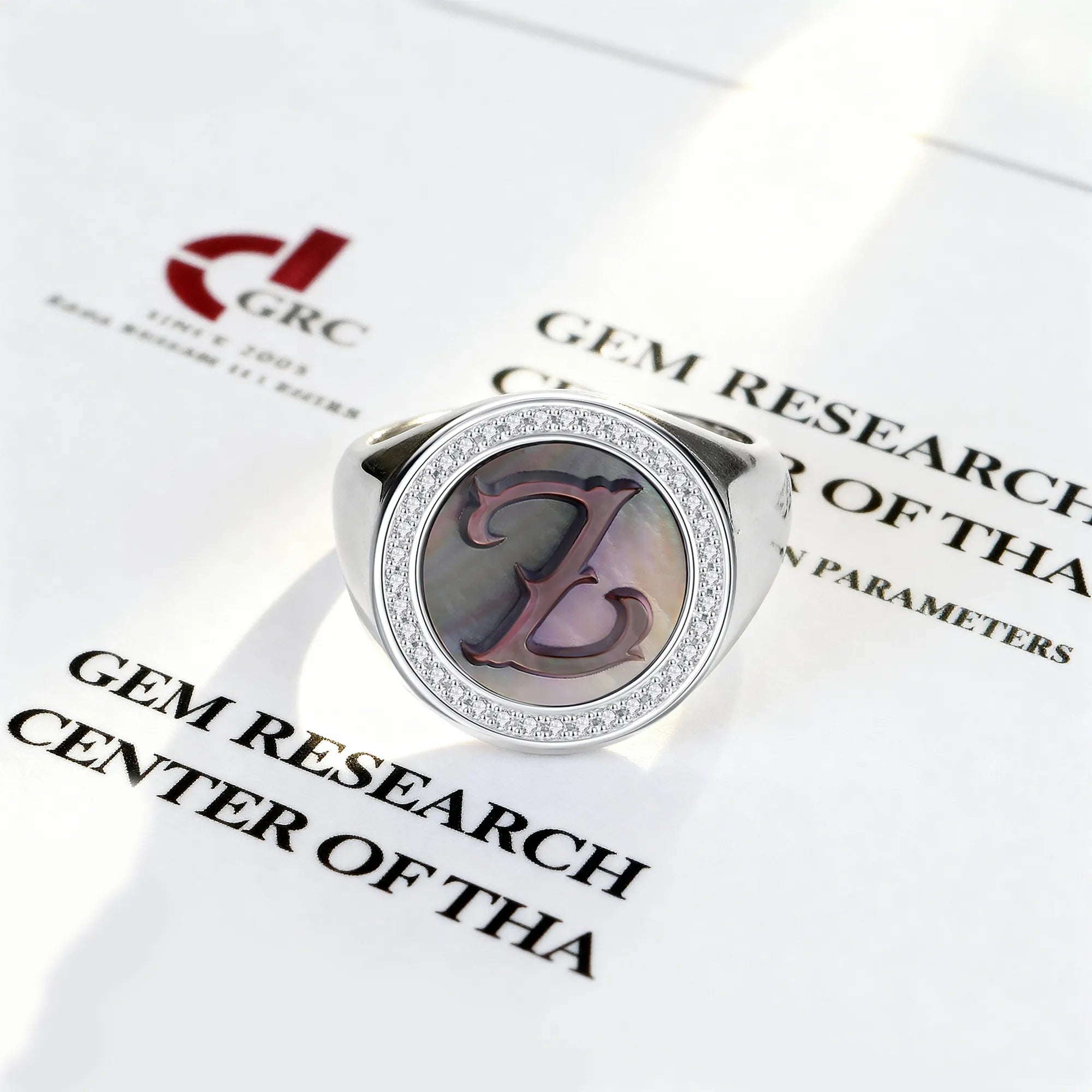 Custom Vintage Signet Alphabet Ring丨Initial Z