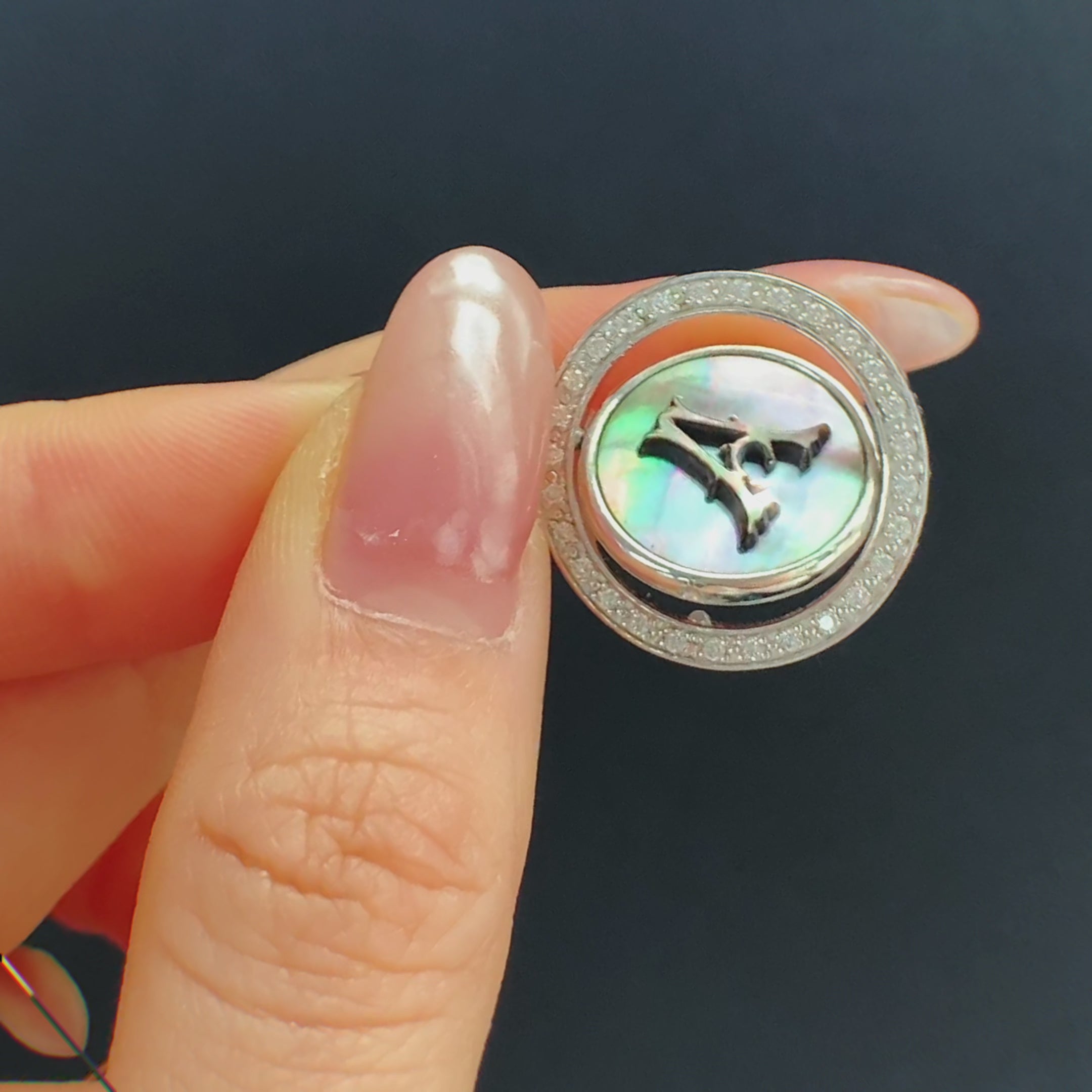 Custom initial mother of pearl necklace