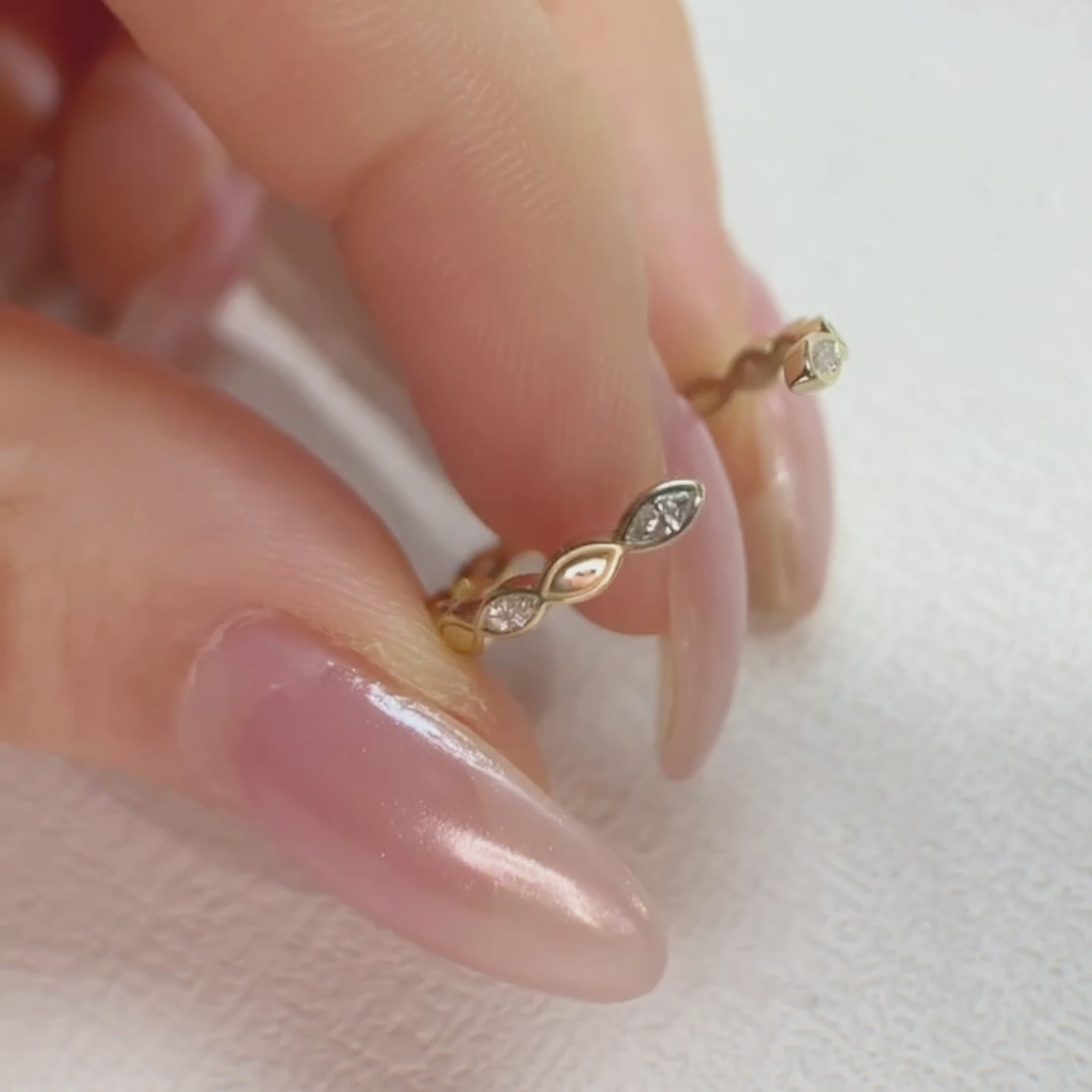 marquise diamond yellow gold band ring 