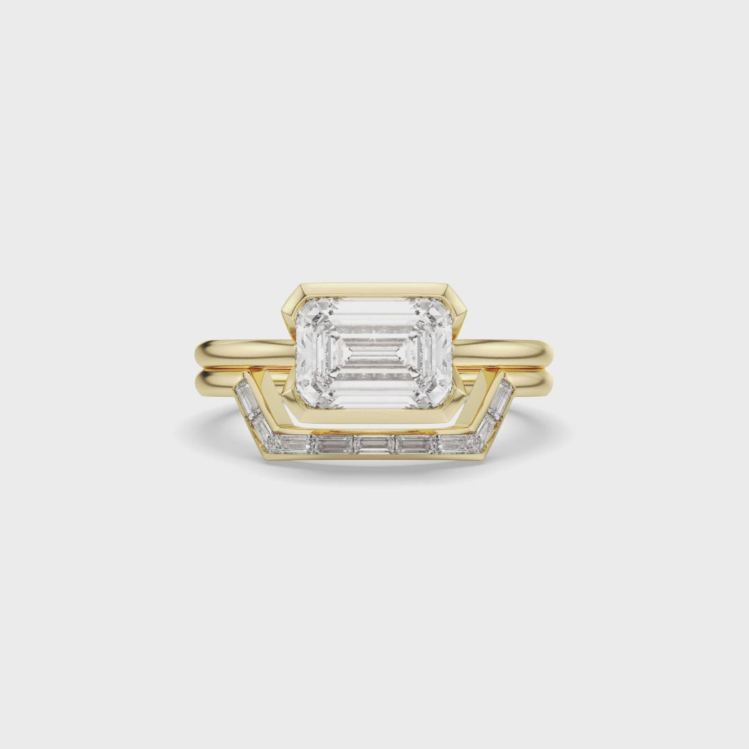 Emerald Cut Diamond with Baguette & Trapezoid Accents Set