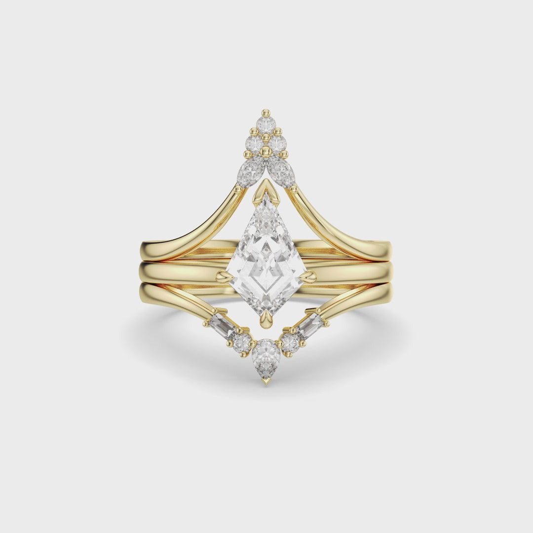 NEXUS Kite Cut Lab Diamond Timeless Symphony Bridal Set 3PCs