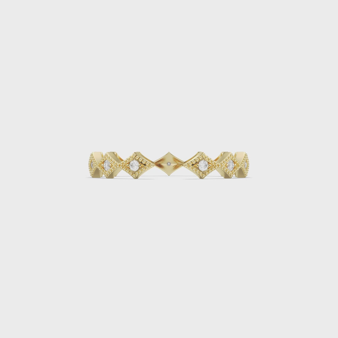 Bague minimaliste avec diamants en forme de poire et de rond