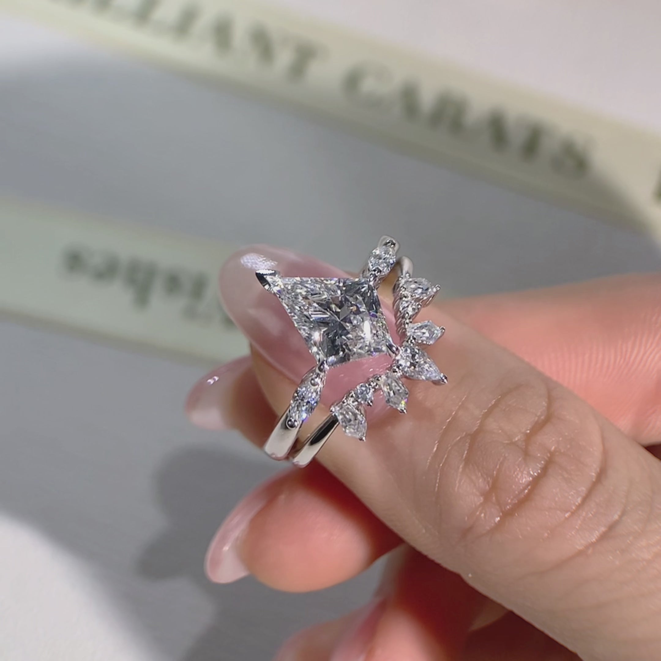 NEXUS Kite Cut Lab Diamond Celestial Harmony Bridal Set 2PCs
