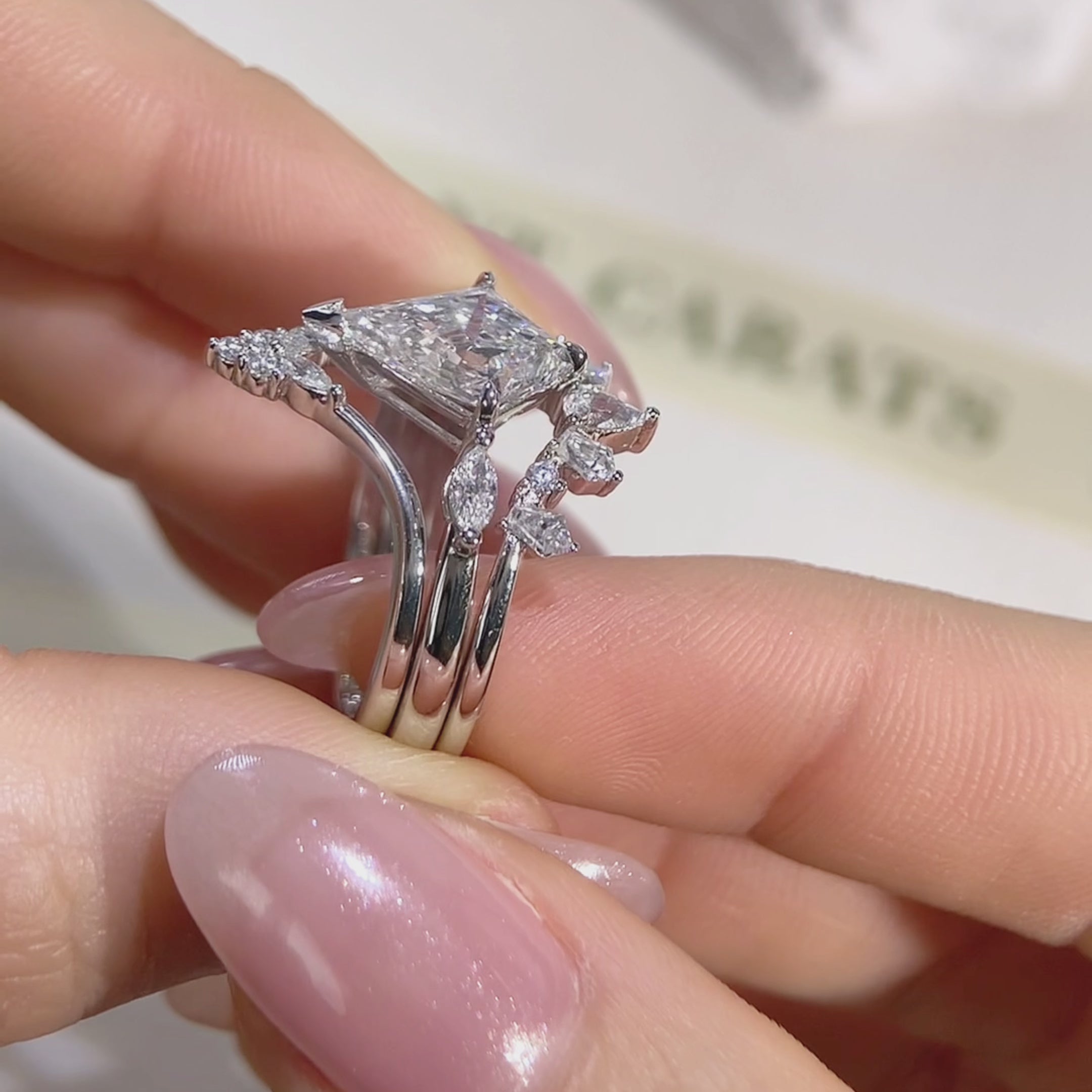 NEXUS Kite Cut Lab Diamond Eternal Radiance Bridal Set 3PCs