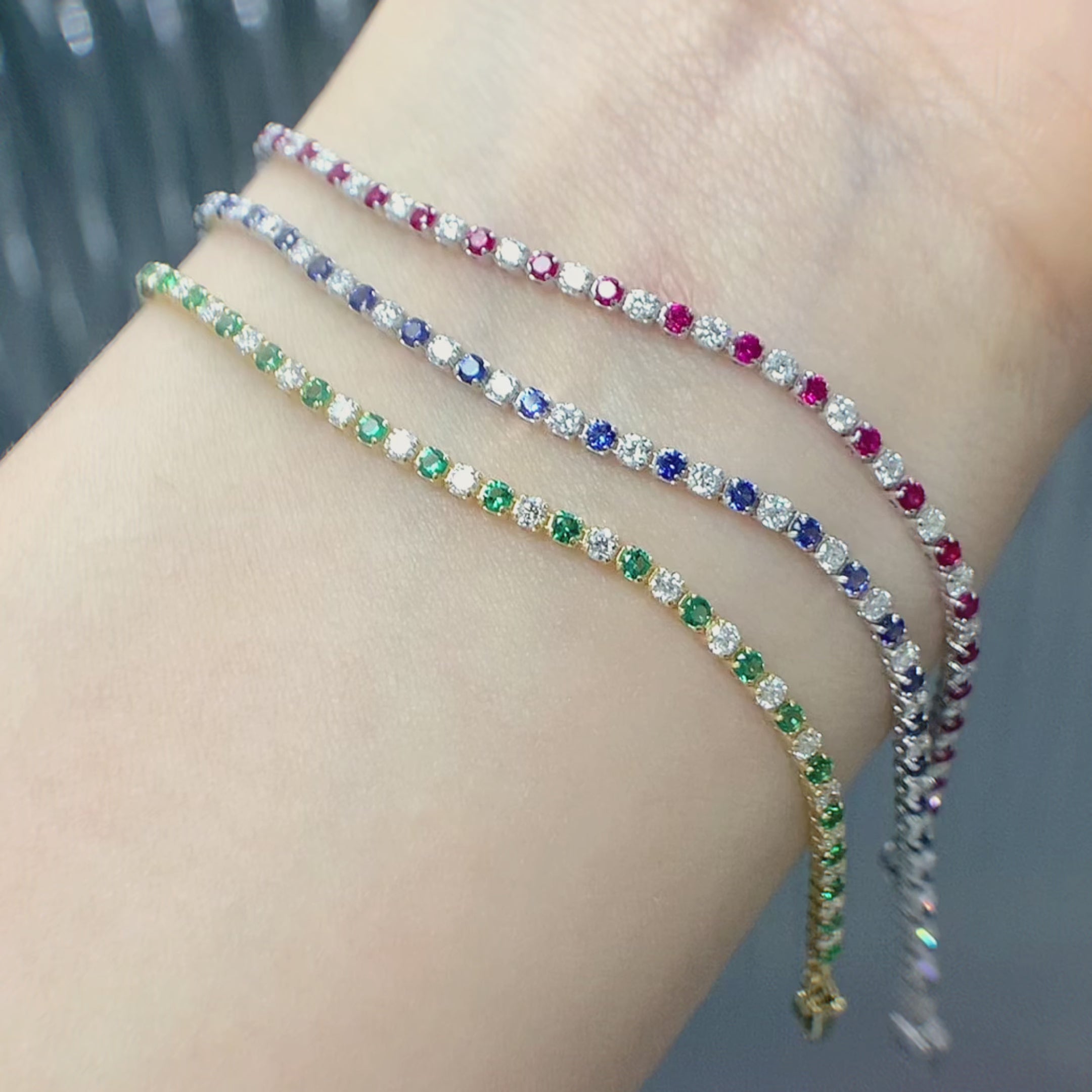 gemstones and diamond tennis bracelets
