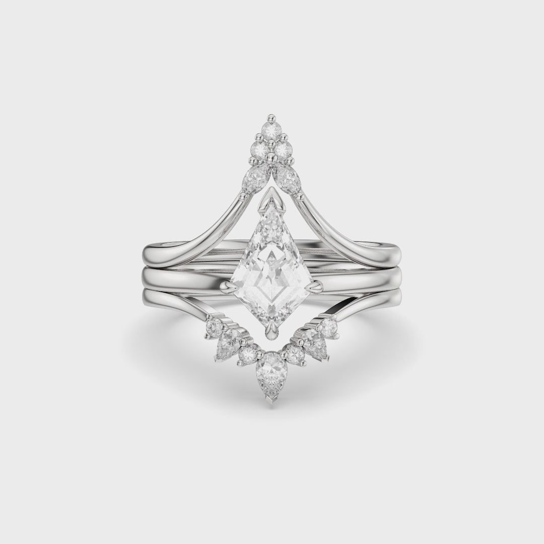 NEXUS Kite Cut Lab Diamond Eternal Harmony Bridal Set 3PCs