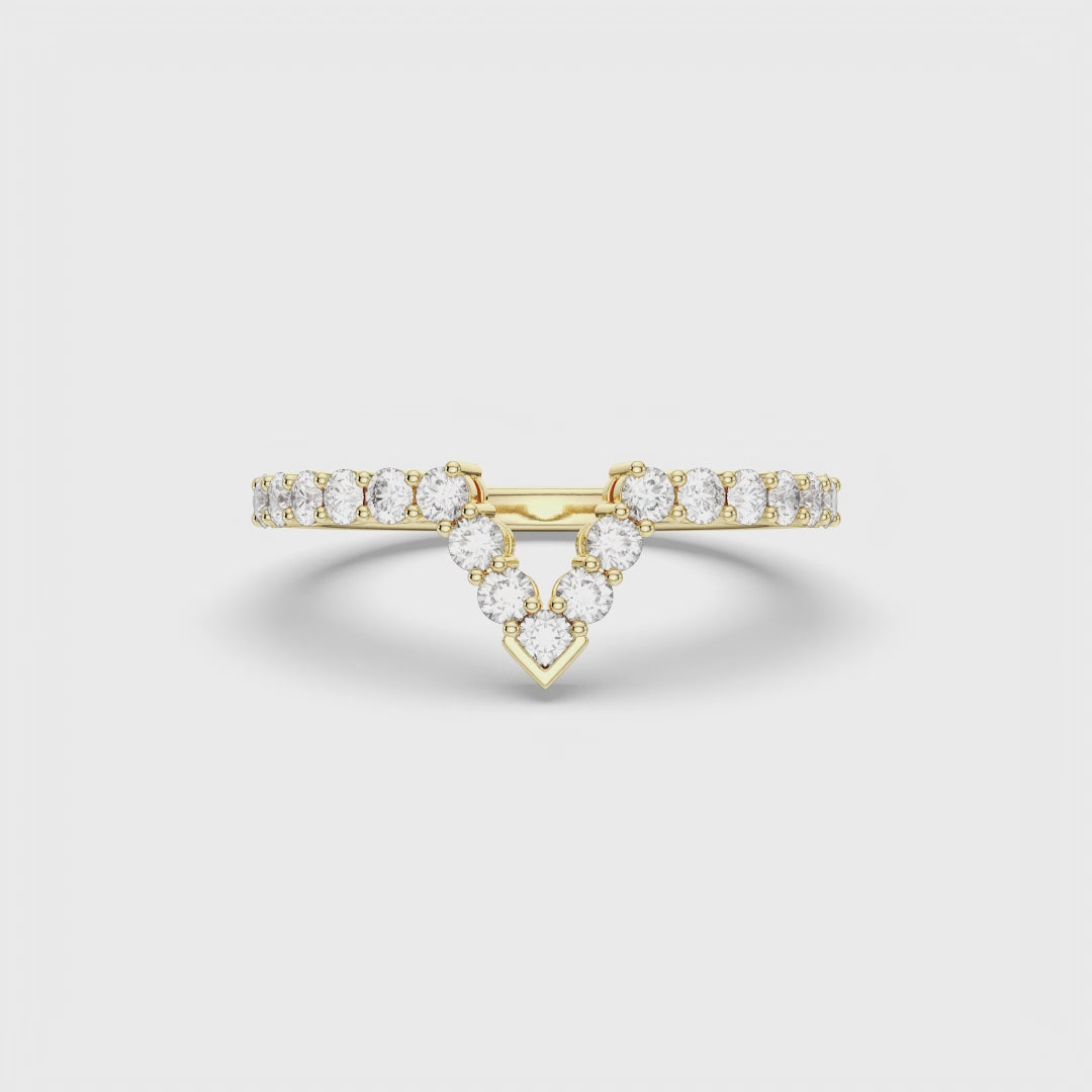 Luxury V-Shape Diamond Wedding Ring