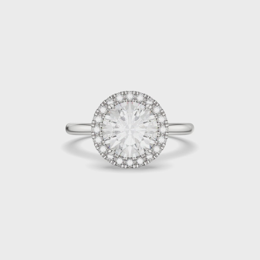 Round Halo Lab Diamond Engagement Ring