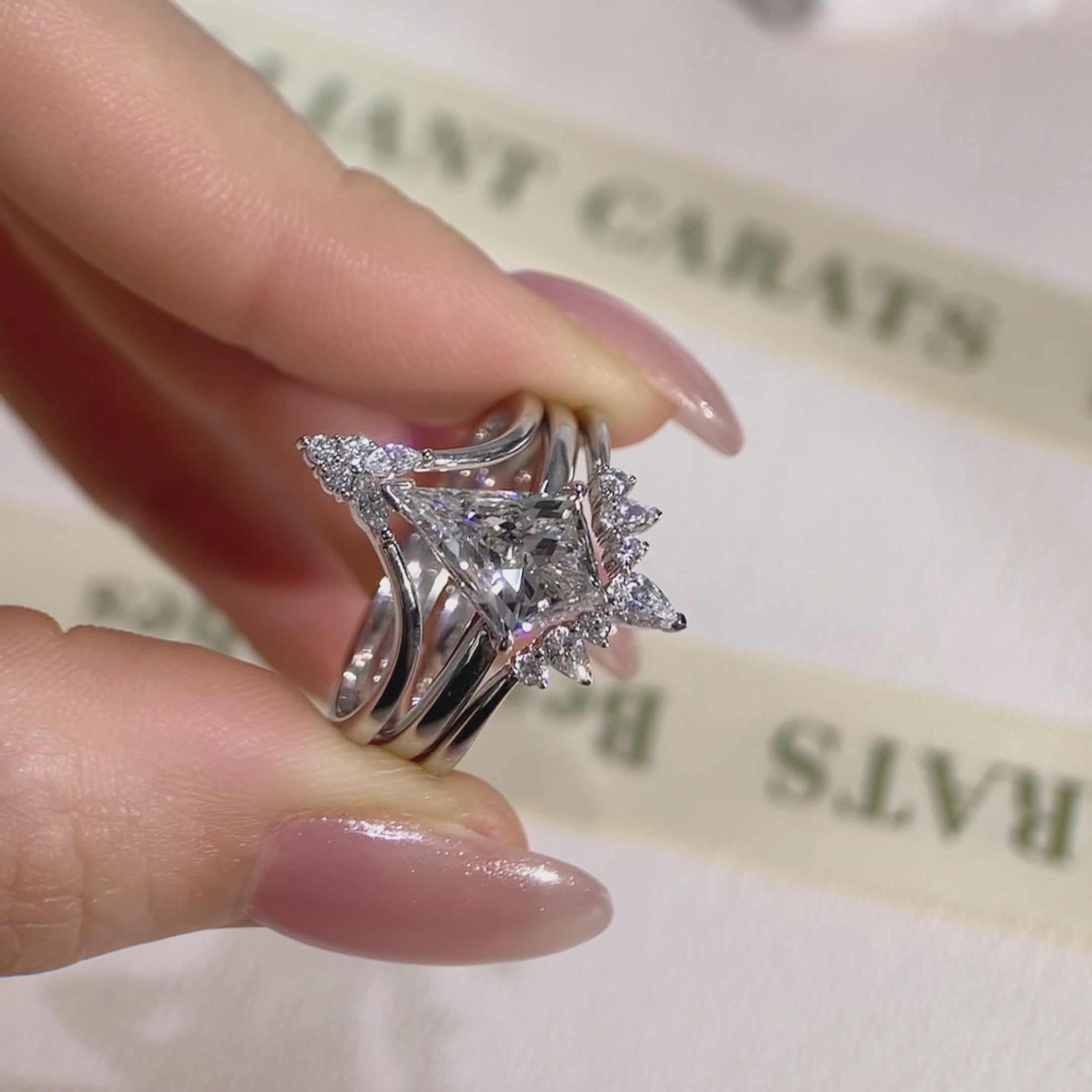 NEXUS Kite Cut Lab Diamond Eternal Harmony Bridal Set 3PCs