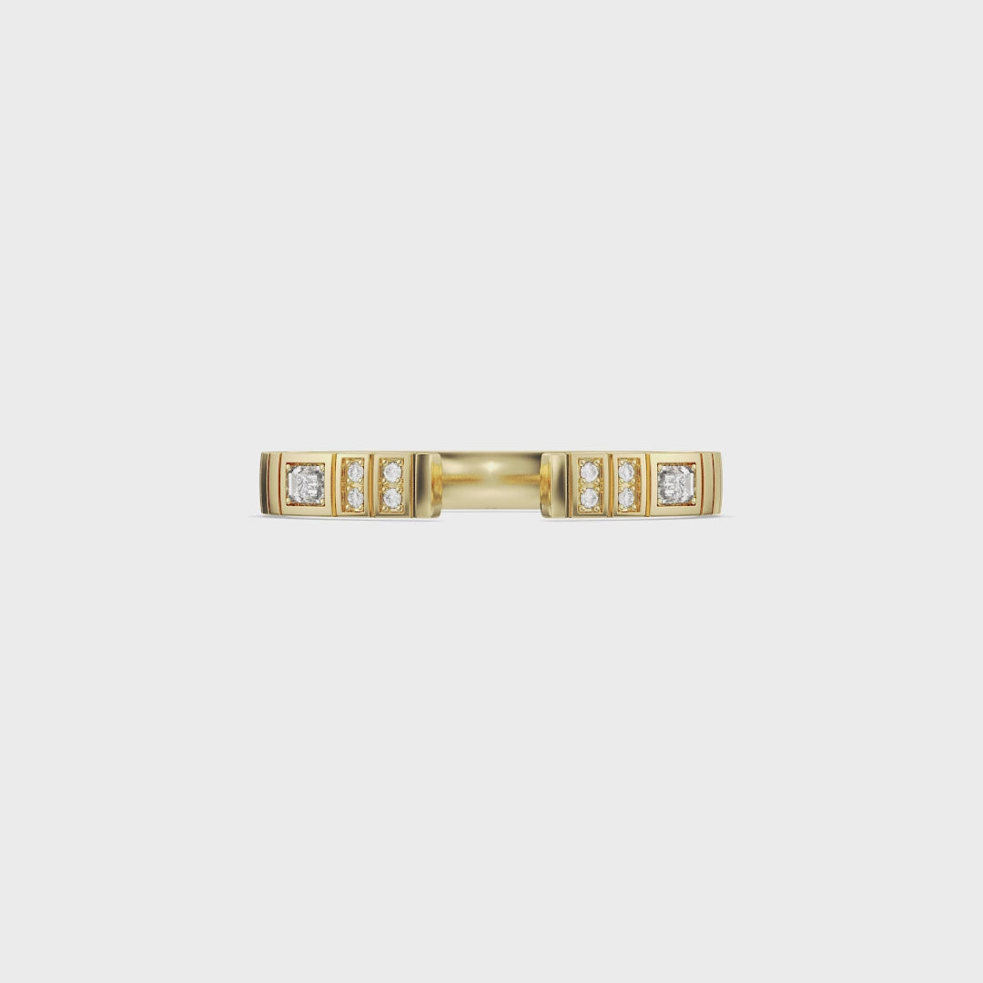 Bague minimaliste avec diamants en forme de poire et de rond