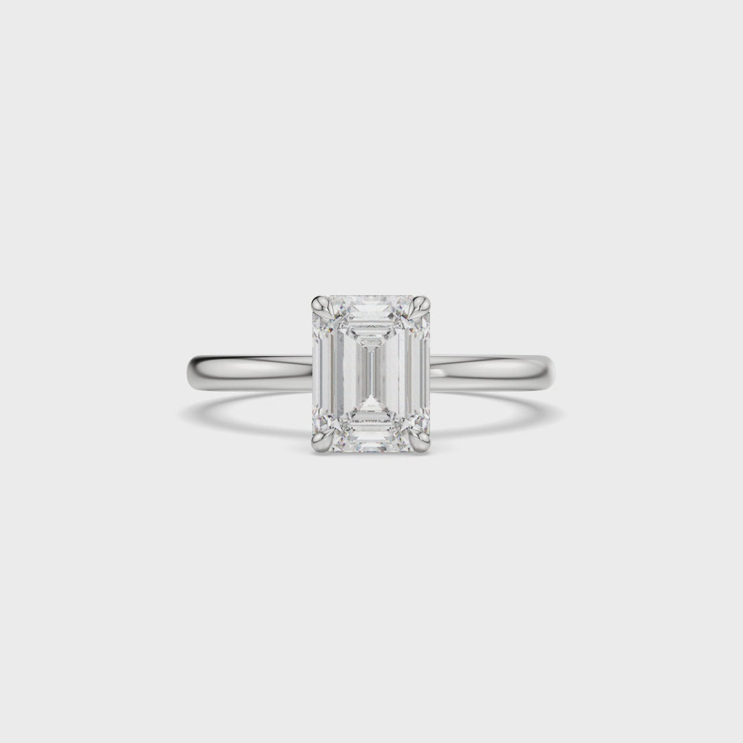 Emerald-Cut Lab-Grown Diamond Solitaire Engagement Ring