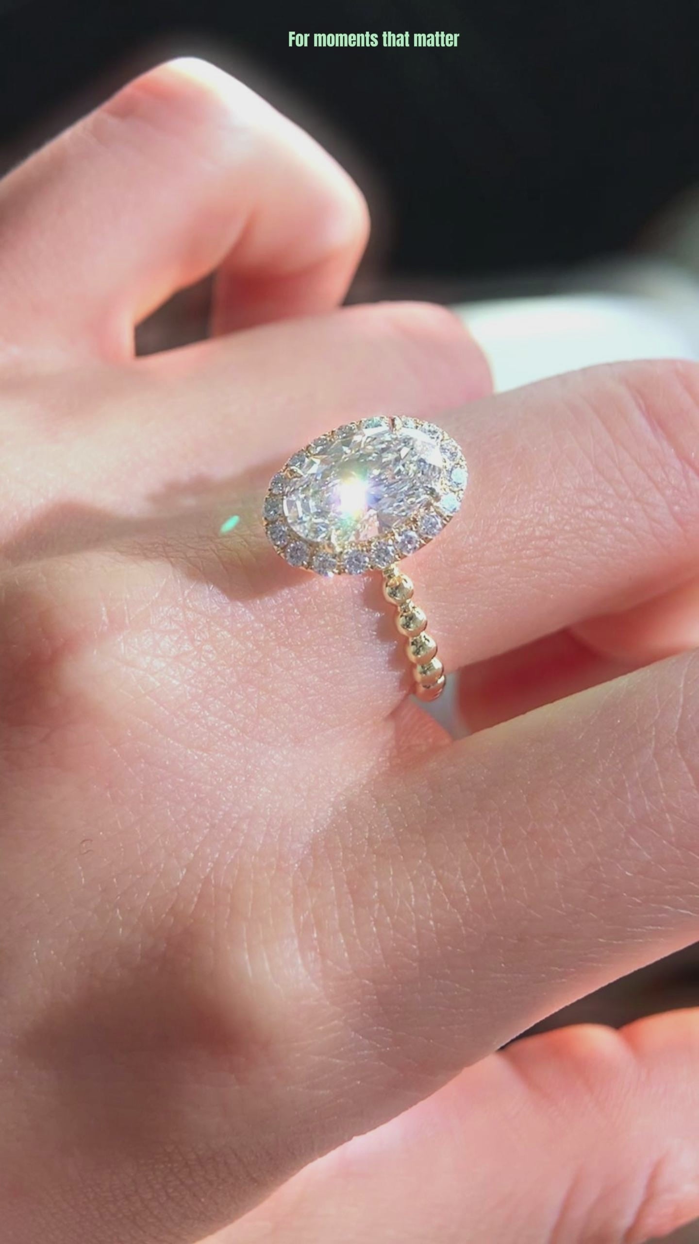 Radiant Bubble| Halo Oval Lab Diamond Ring 1-3ct