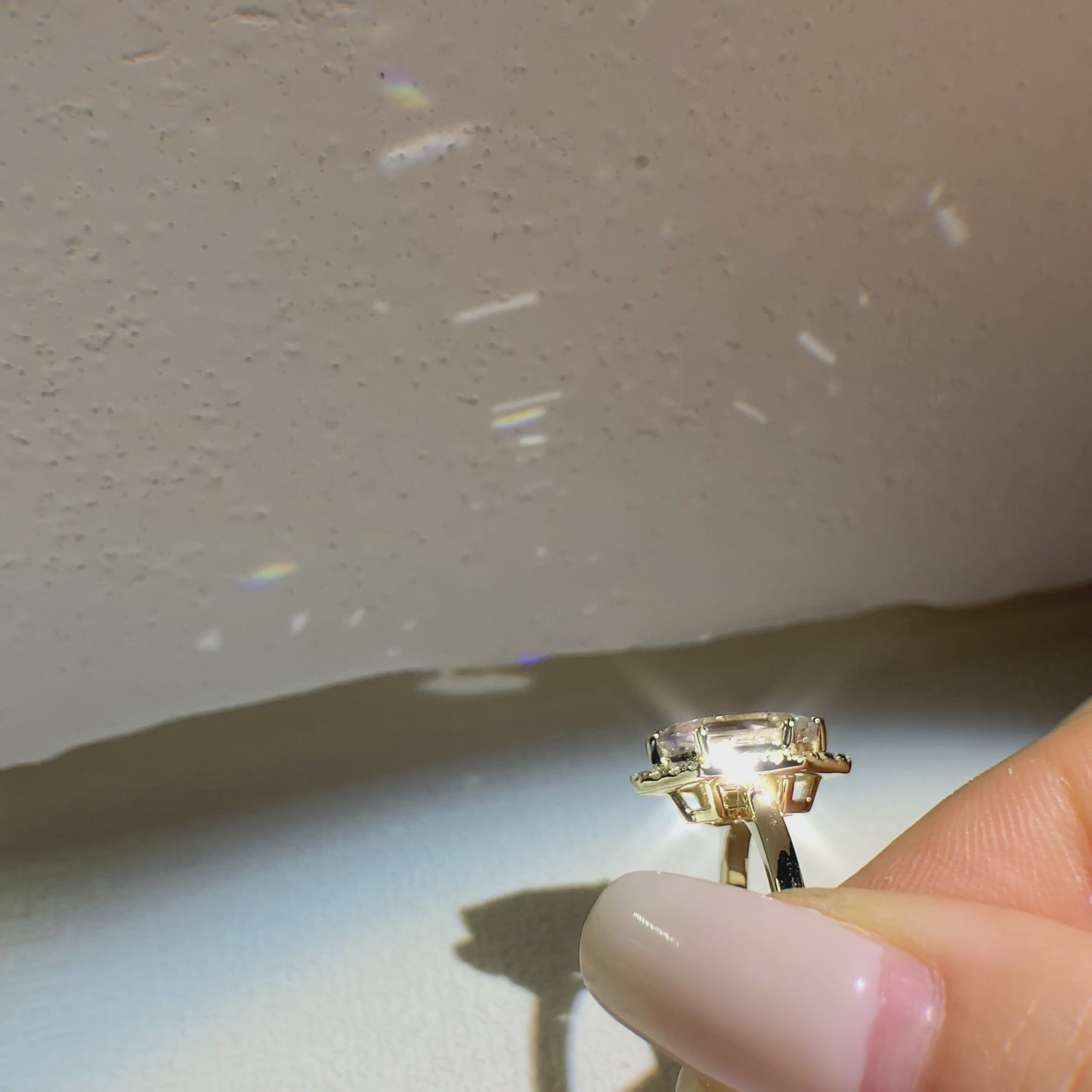 2cts Step -cut Halo Hexagon Diamond Ring 